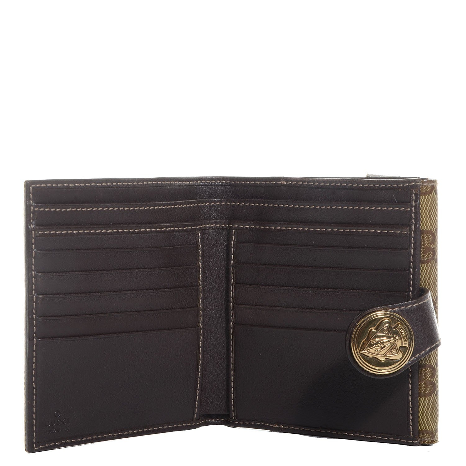Gucci Crystal Monogram Hysteria French Wallet Dark Brown 5 of 8