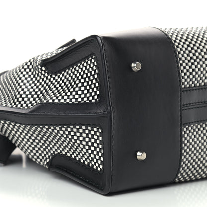 Alexander McQueen Soft Calfskin Woven Medium Legend Tote Black White 9 of 10