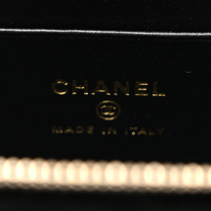 Chanel Velvet Diamanté Quilted Top Handle Slim Vanity Case With Chain Black 6 of 10