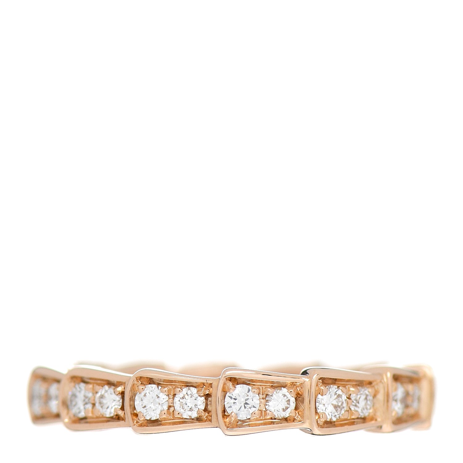 Bulgari 18K Rose Gold Diamond Serpenti Pave Band Ring 51 5.75 1 of 7