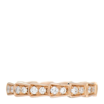 Bulgari 18K Rose Gold Diamond Serpenti Pave Band Ring 51 5.75 1 of 7
