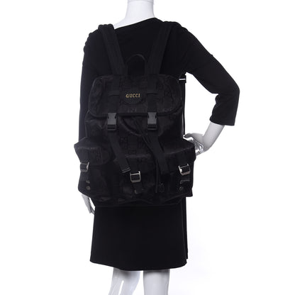Gucci Econyl Nylon Monogram Off The Grid Utility Pocket Backpack Black 2 of 9