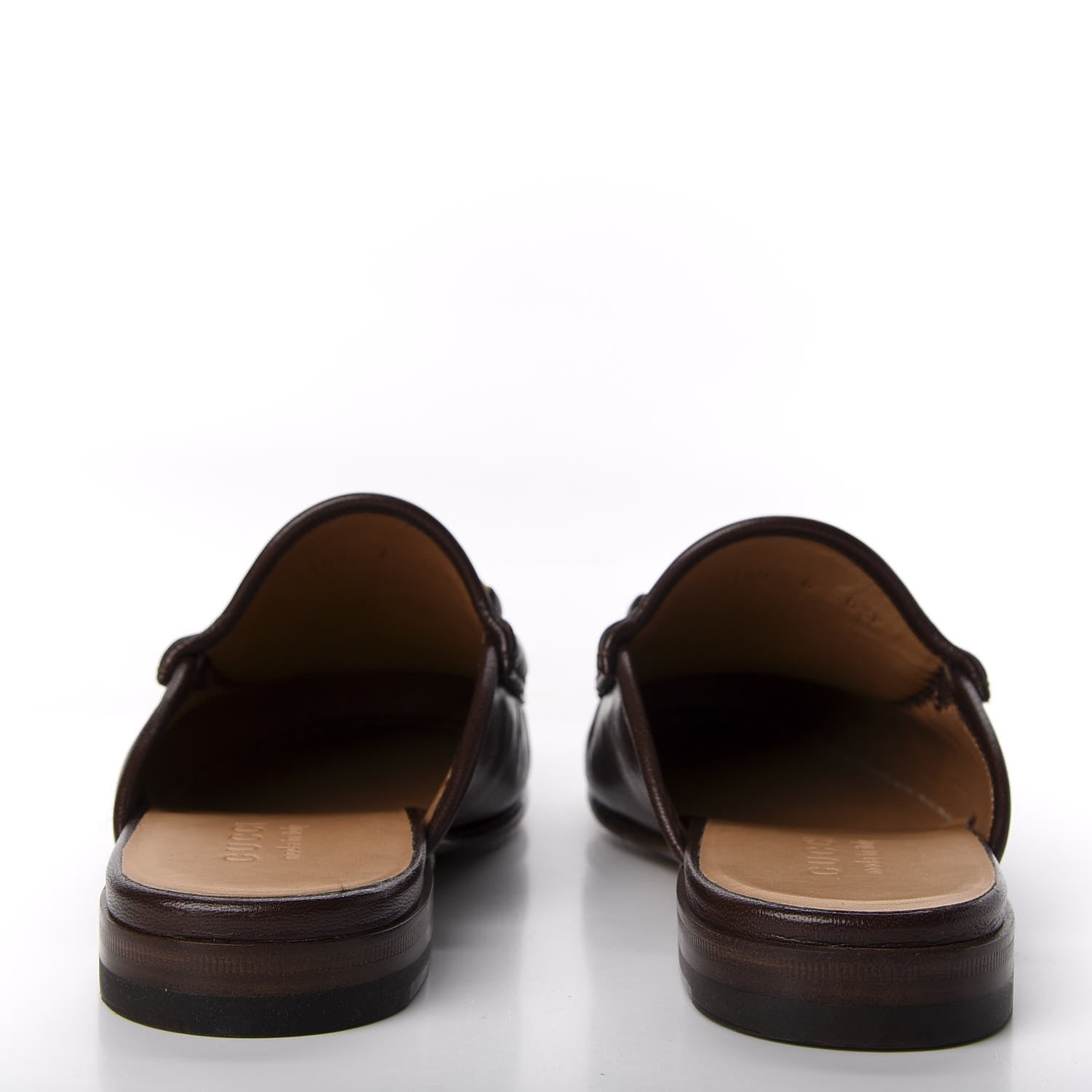 Gucci Goatskin Mens Horsebit Slippers 6 Light Brown 6 of 10