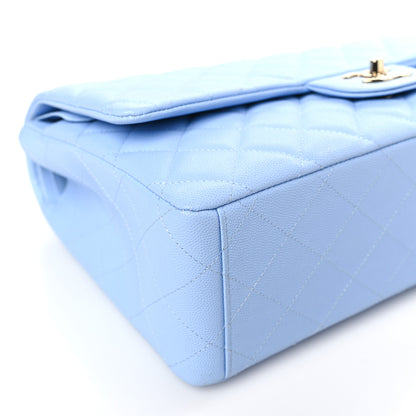 Chanel Caviar Quilted Maxi Double Flap Light Blue 8 of 10