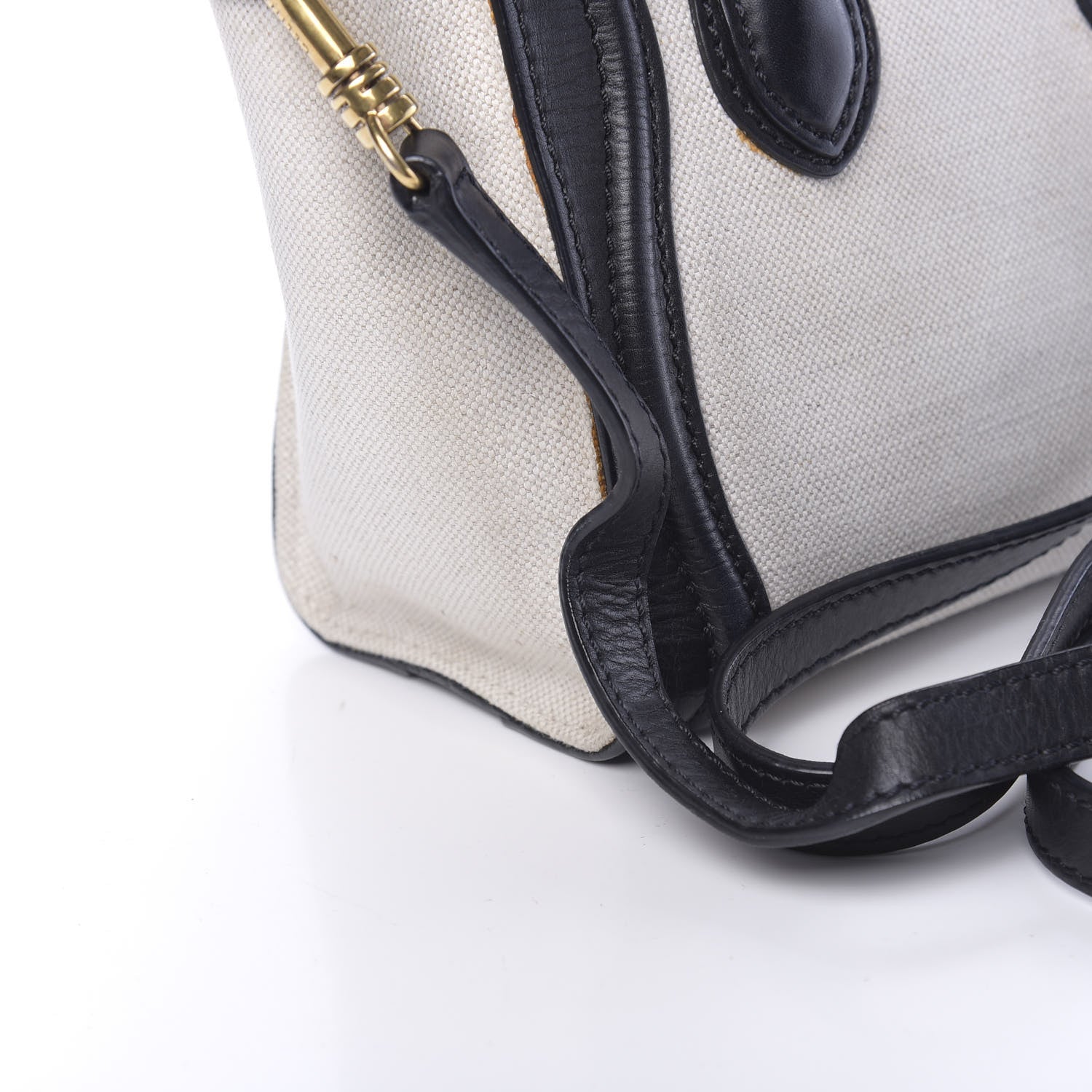 Celine Natural Canvas Smooth Calfskin Nano Luggage Cream 14 of 16