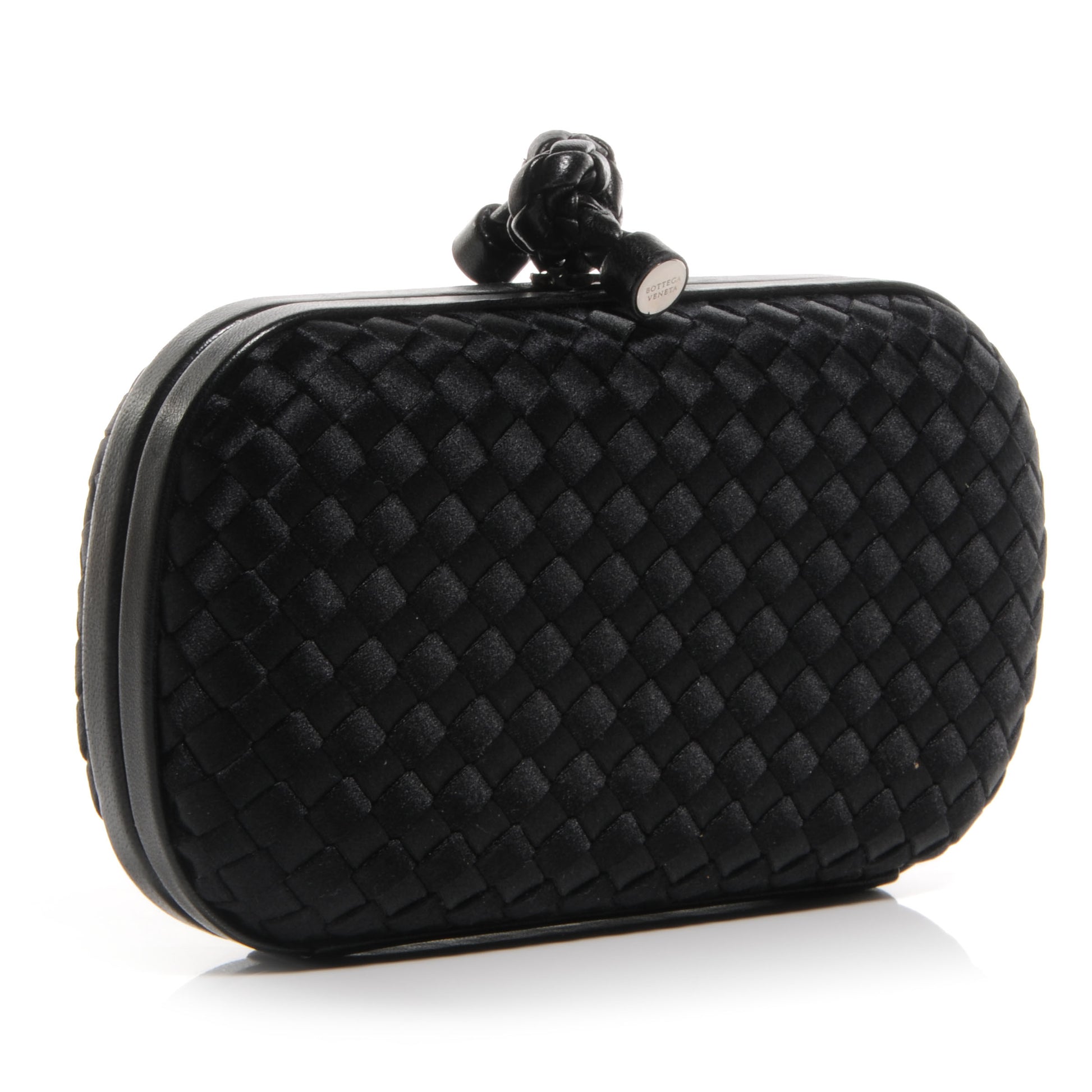 Bottega Veneta Satin Knot Clutch Nero Black 3 of 7