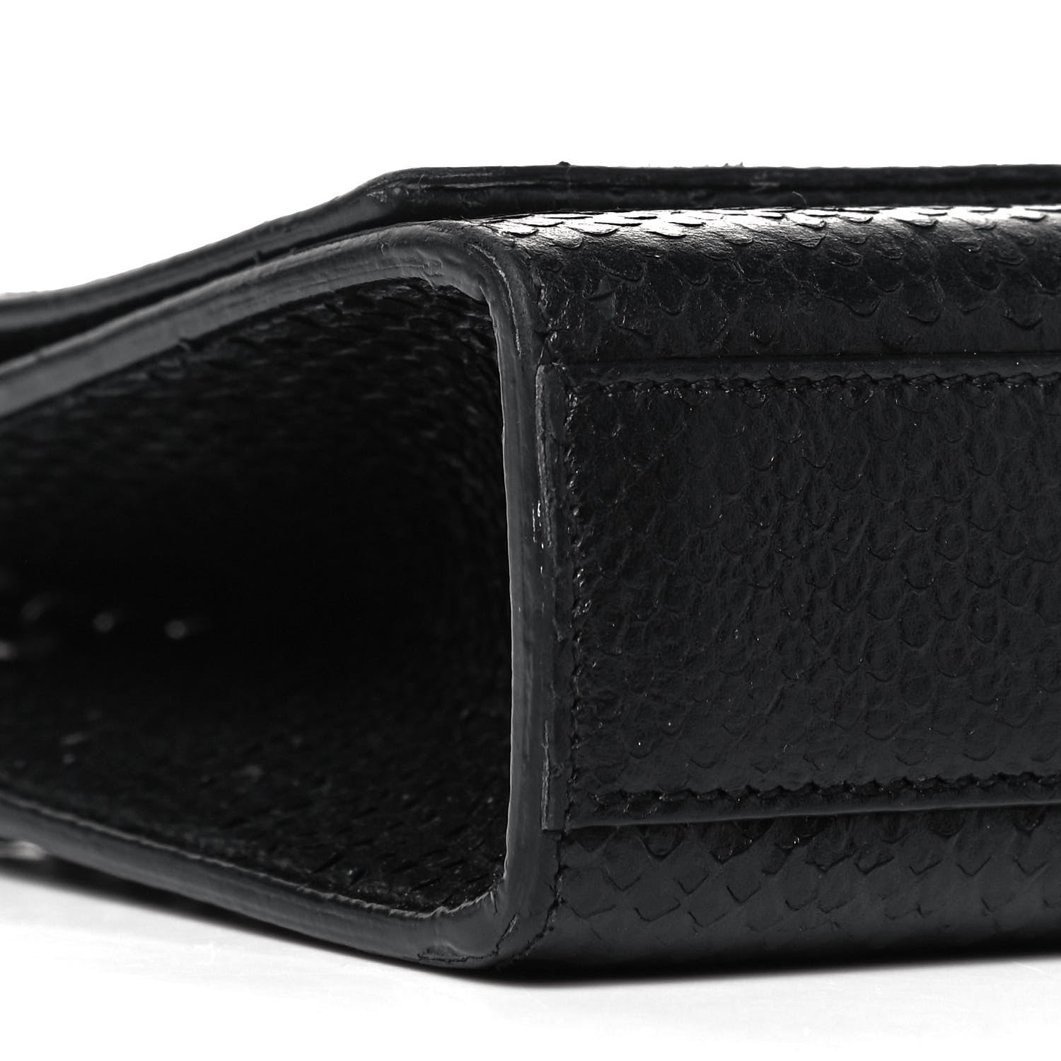 Saint Laurent Snakeskin Medium Classic Monogram Kate Tassel Satchel Black 6 of 7