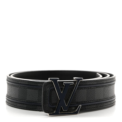 Louis Vuitton Damier Graphite 40mm LV Initiales Belt 110 44 Black 1 of 7