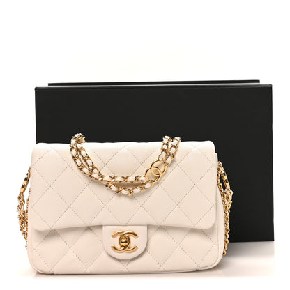 Chanel Caviar Quilted Mini CC You Flap White 10 of 10