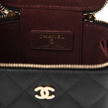 Chanel Caviar Quilted Mini Vanity Case With Chain Black 11 of 23
