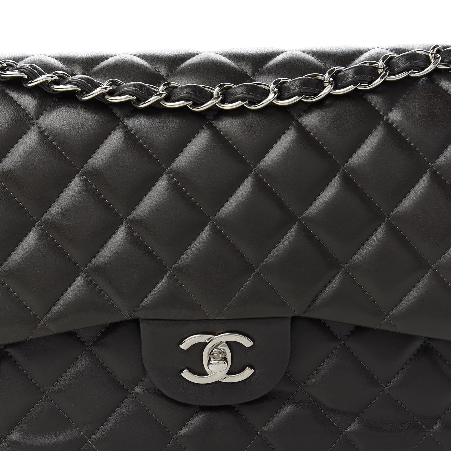 Chanel Lambskin Quilted Jumbo Double Flap Black 10 of 10