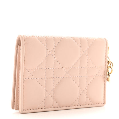 Christian Dior Lambskin Cannage Mini Lady Dior Wallet Rose Pink 3 of 8