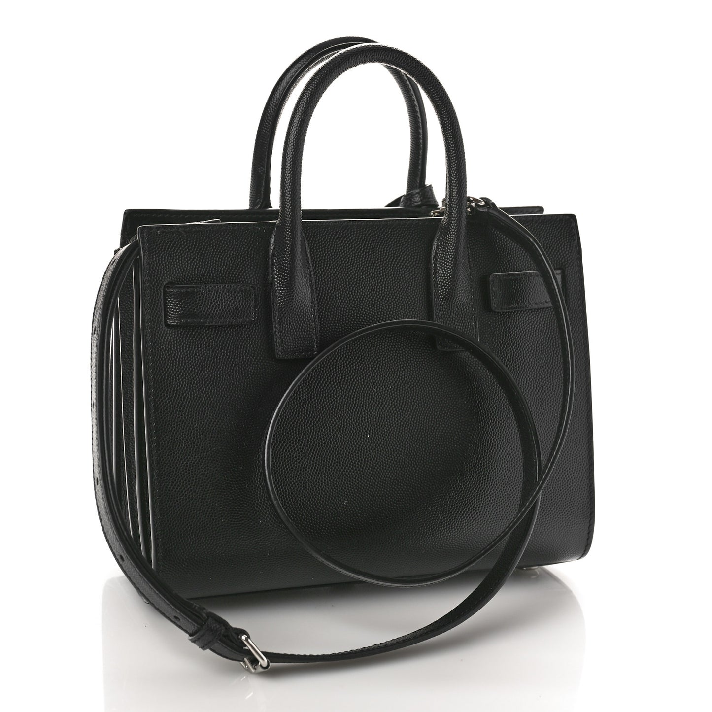 Grained Calfskin Nano Sac De Jour Black