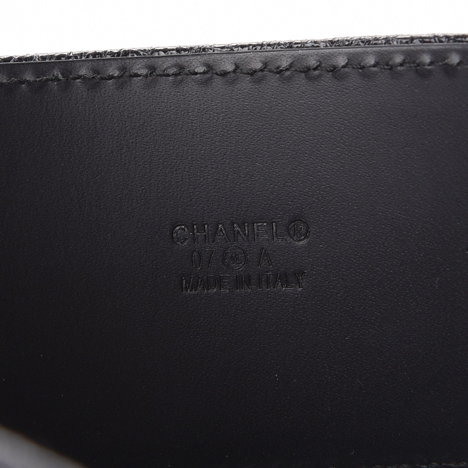 Chanel Metallic Crackled Calfskin CC Belt 95 38 Black 6 of 9