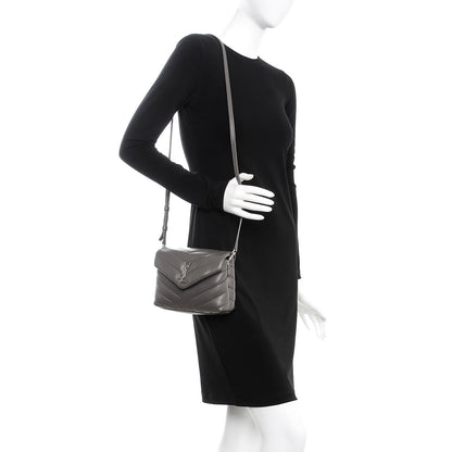 Saint Laurent Calfskin Y Quilted Monogram Toy Loulou Crossbody Bag Earth 2 of 7