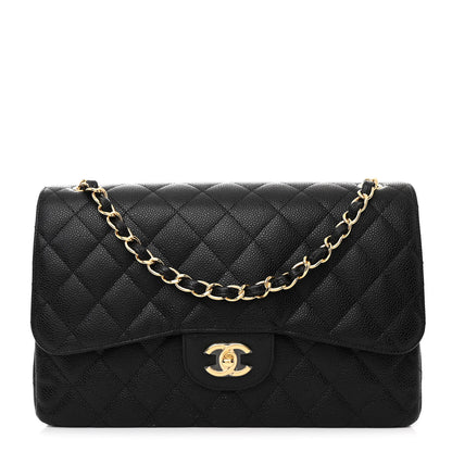Chanel Caviar Quilted Jumbo Double Flap Black 1 of 10