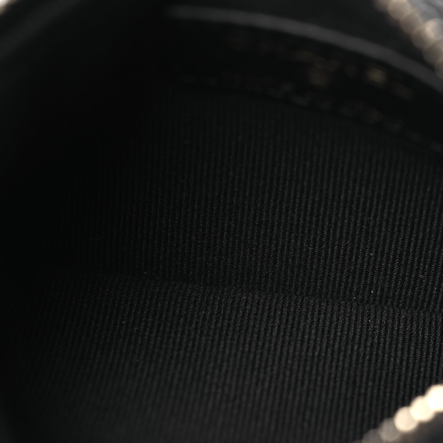 Mesh Shiny Lambskin Chain Hobo Black