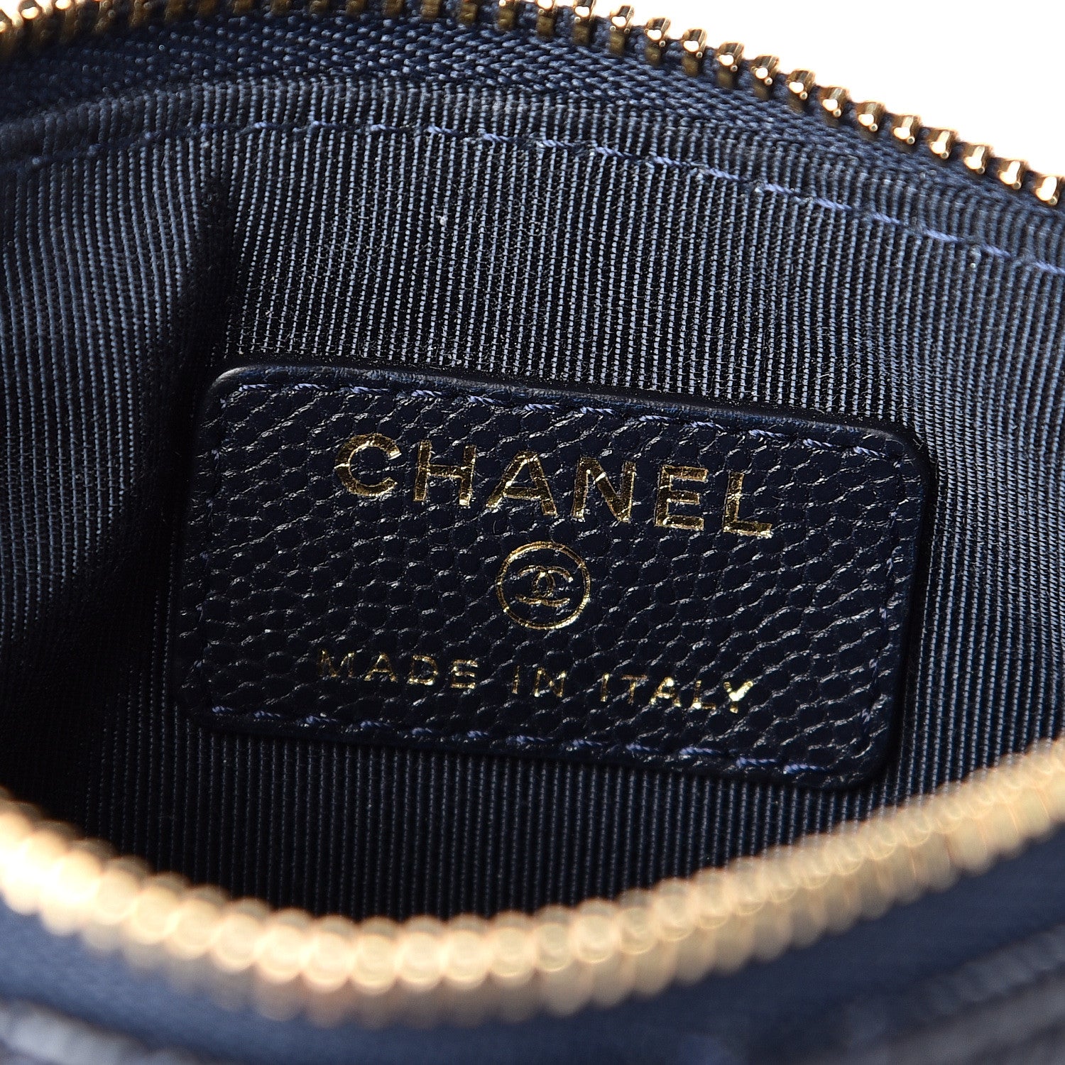Chanel Caviar Quilted Small Cosmetic Case Navy 6 of 8