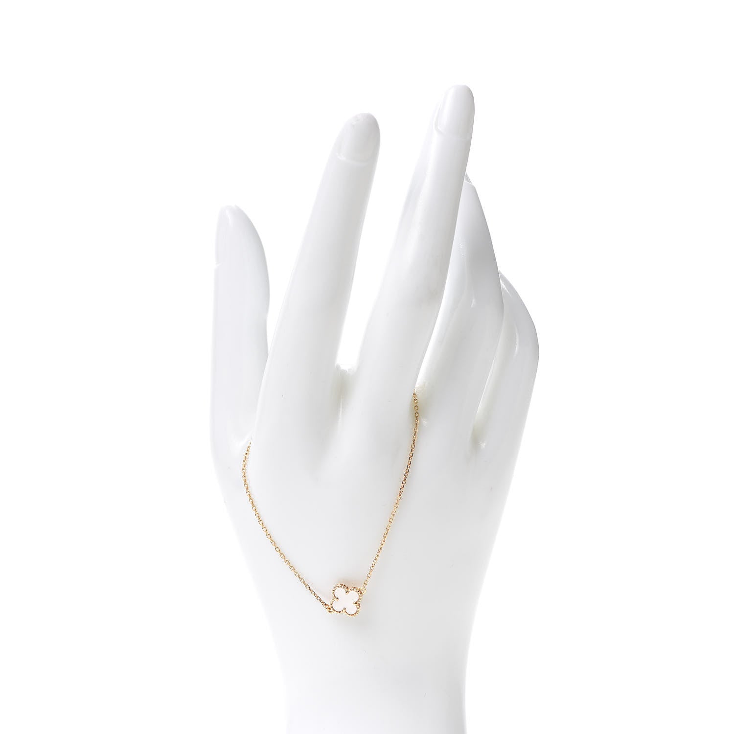 Van Cleef & Arpels 18K Yellow Gold Mother of Pearl Sweet Alhambra Bracelet 2 of 6