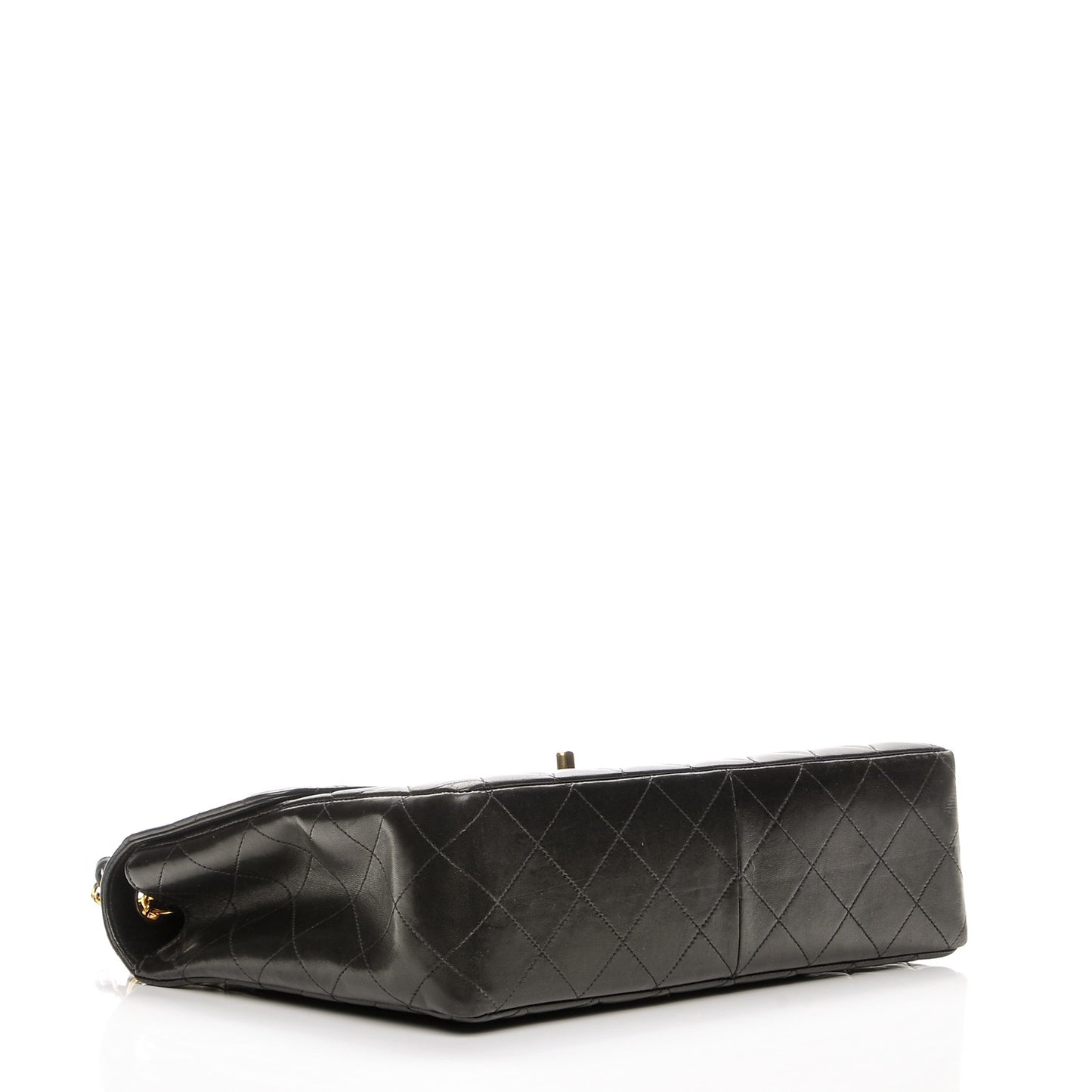 Lambskin Quilted Jumbo Single Flap Black