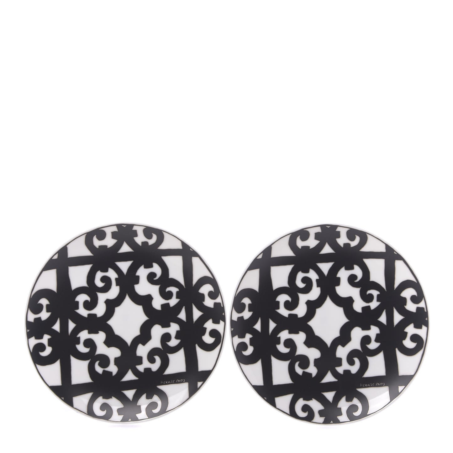 Porcelain Balcon du Guadalquivir Dessert Plate Set of 2 White Black