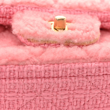 Chanel Shearling Tweed Quilted Mini Square Flap Bag Light Pink 11 of 11
