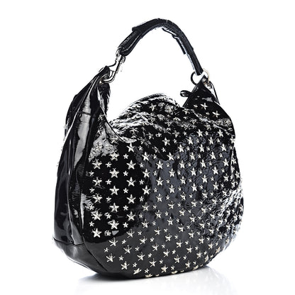 Jimmy Choo Patent Star Studded Large Sky Hobo Black 4 of 15