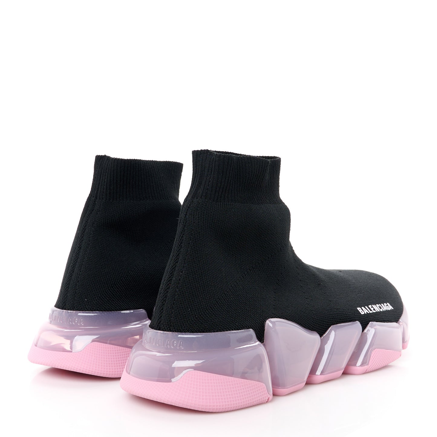 Technical 3D Recycled Knit Bi-Color Womens Speed 2.0 Transparent Sole Sneakers 38 Black Light Pink