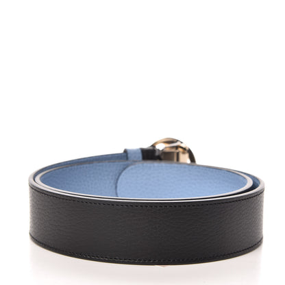 Gucci Dollar Calfskin 1973 Reversible Belt 90 36 Black Mineral Blue 3 of 6