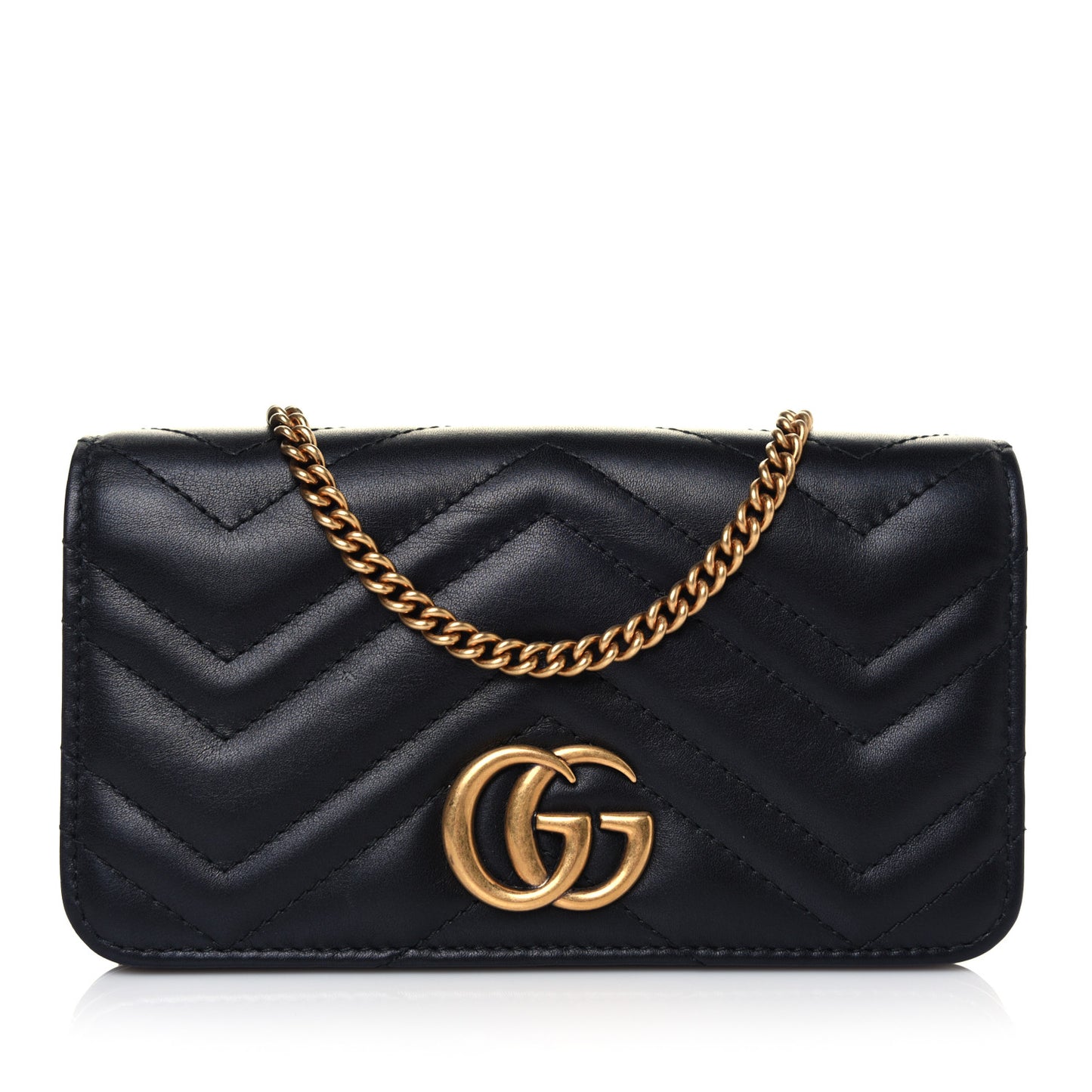 Calfskin Matelasse GG Marmont Mini Bag Black