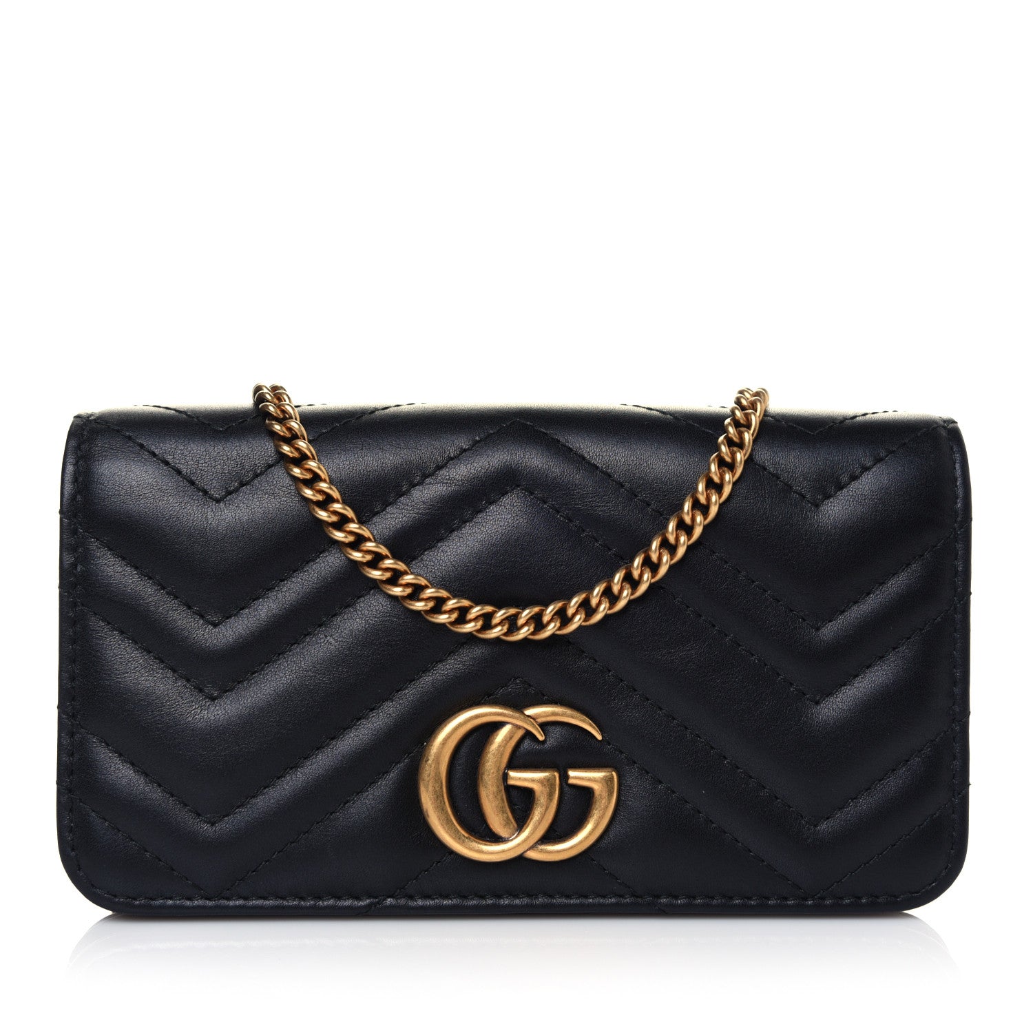 Gucci Calfskin Matelasse GG Marmont Mini Bag Black 1 of 12