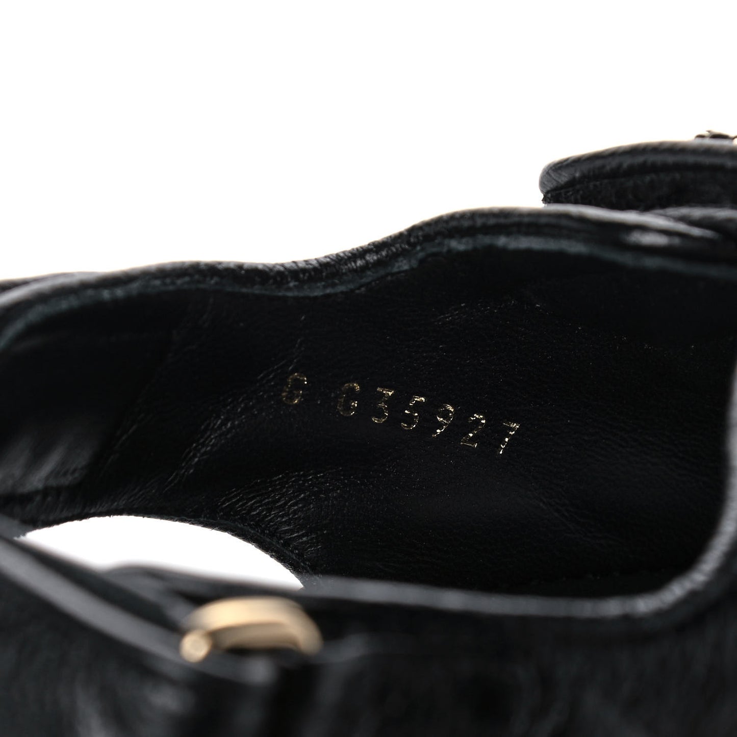 Grained Calfskin Velcro Dad Sandals 36.5 Black