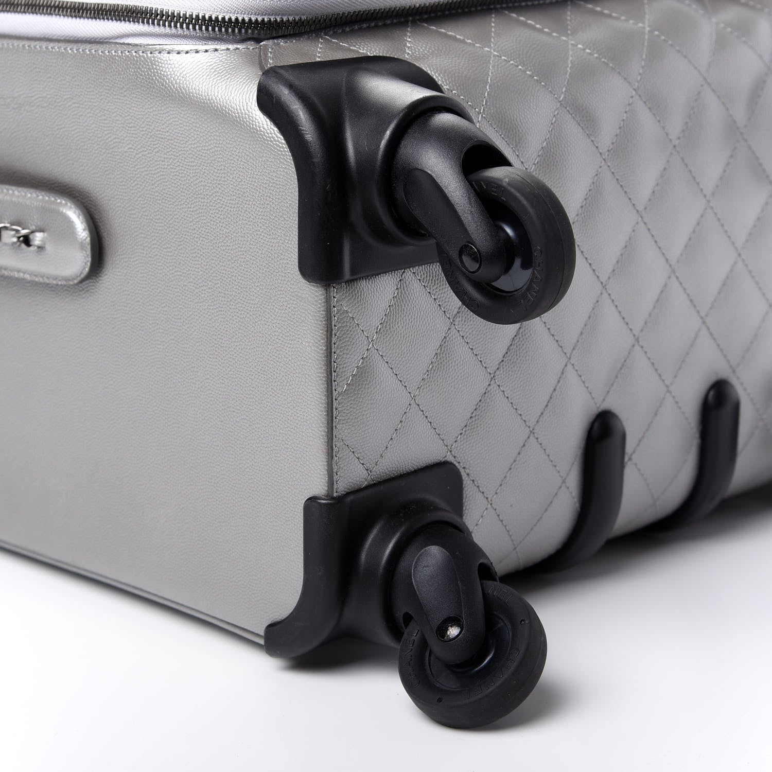 Chanel Metallic Caviar Quilted Coco Case Trolley Silver 5 of 9