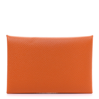 Hermes Epsom Calvi Card Case Orange 1 of 8