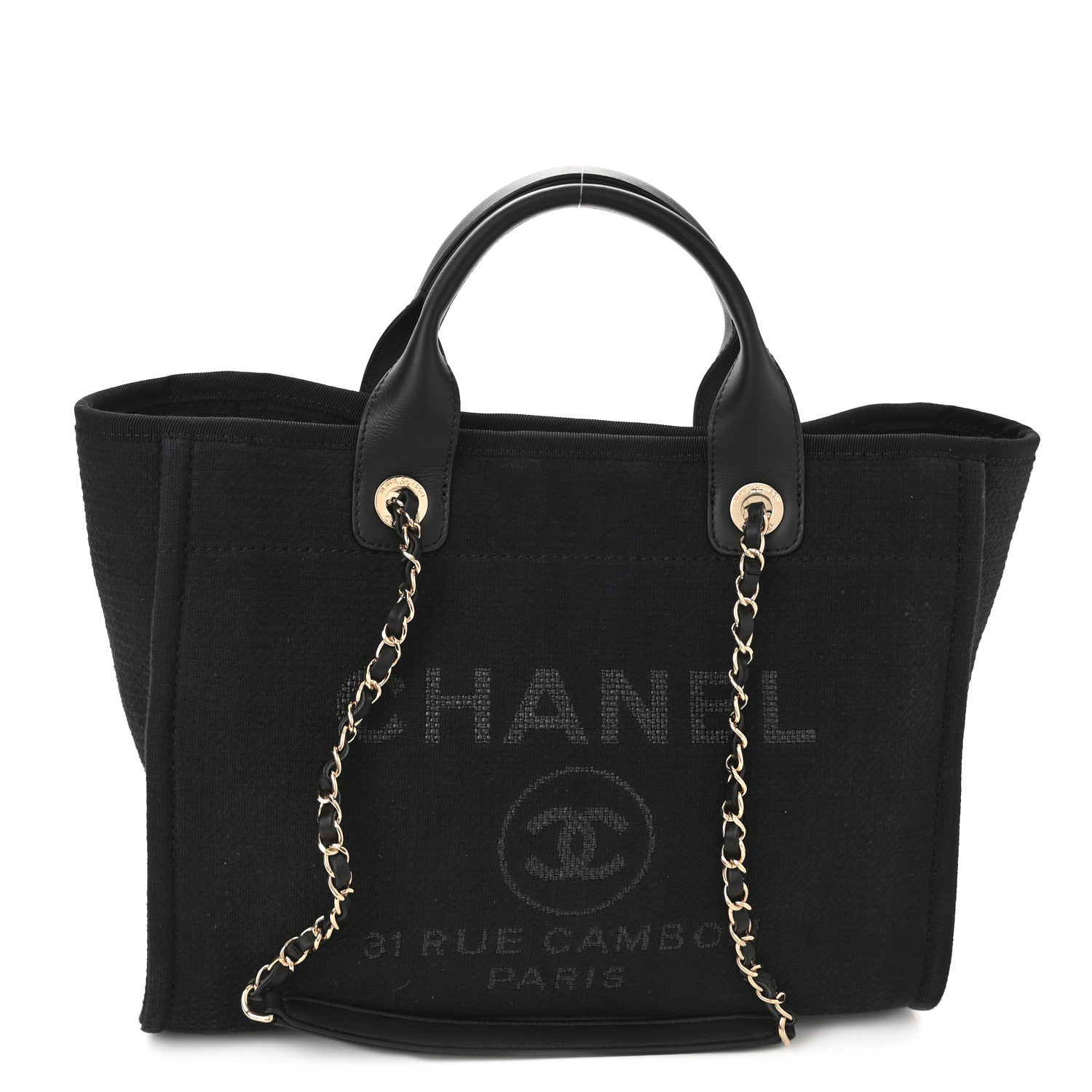 Chanel Mixed Fibers Small Deauville Tote Black 3 of 11