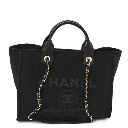 Chanel Mixed Fibers Small Deauville Tote Black 3 of 11