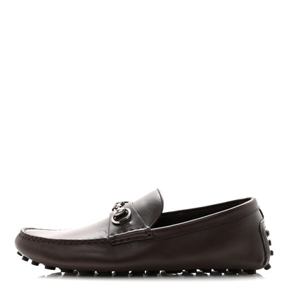 Gucci Calfskin Mens Horsebit Driver Loafers 8 Brown 1 of 10