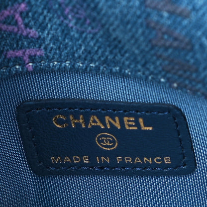 Chanel Denim Quilted Denim Mood Clutch With Chain Blue Multicolor 6 of 10