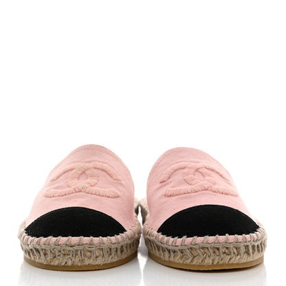 Chanel Denim CC Espadrille Mules 35 Pink Black 2 of 10