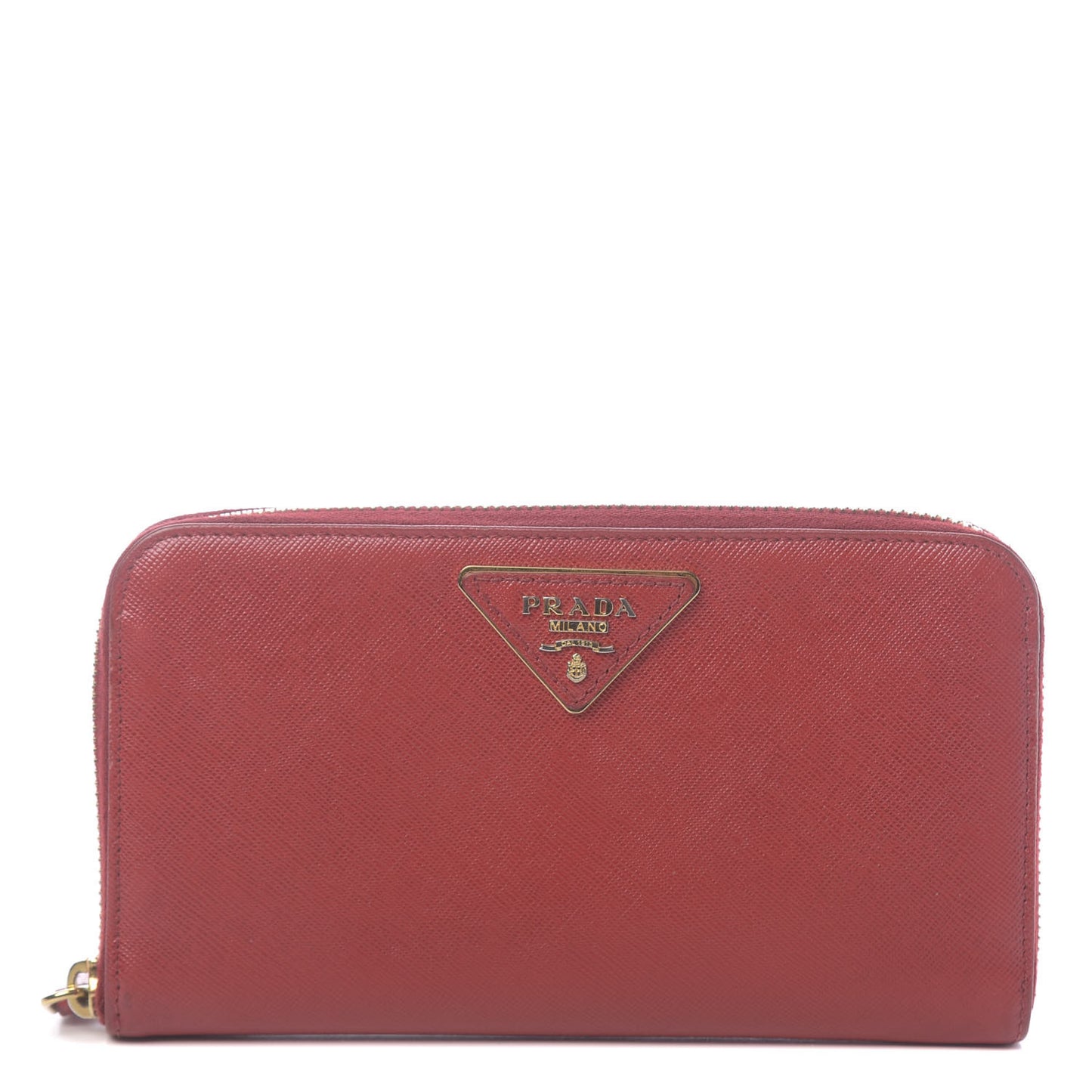 Saffiano Triangle Zip Around Wallet Fuoco