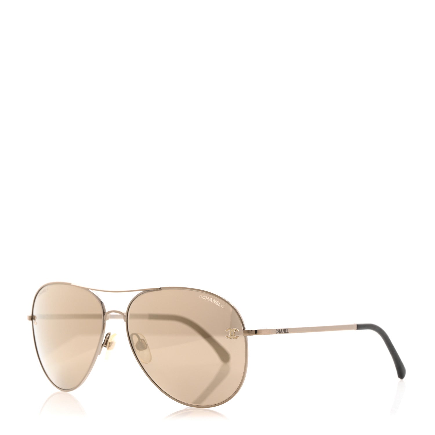 Chanel Aviator CC Sunglasses 4189-T-Q Silver 1 of 8