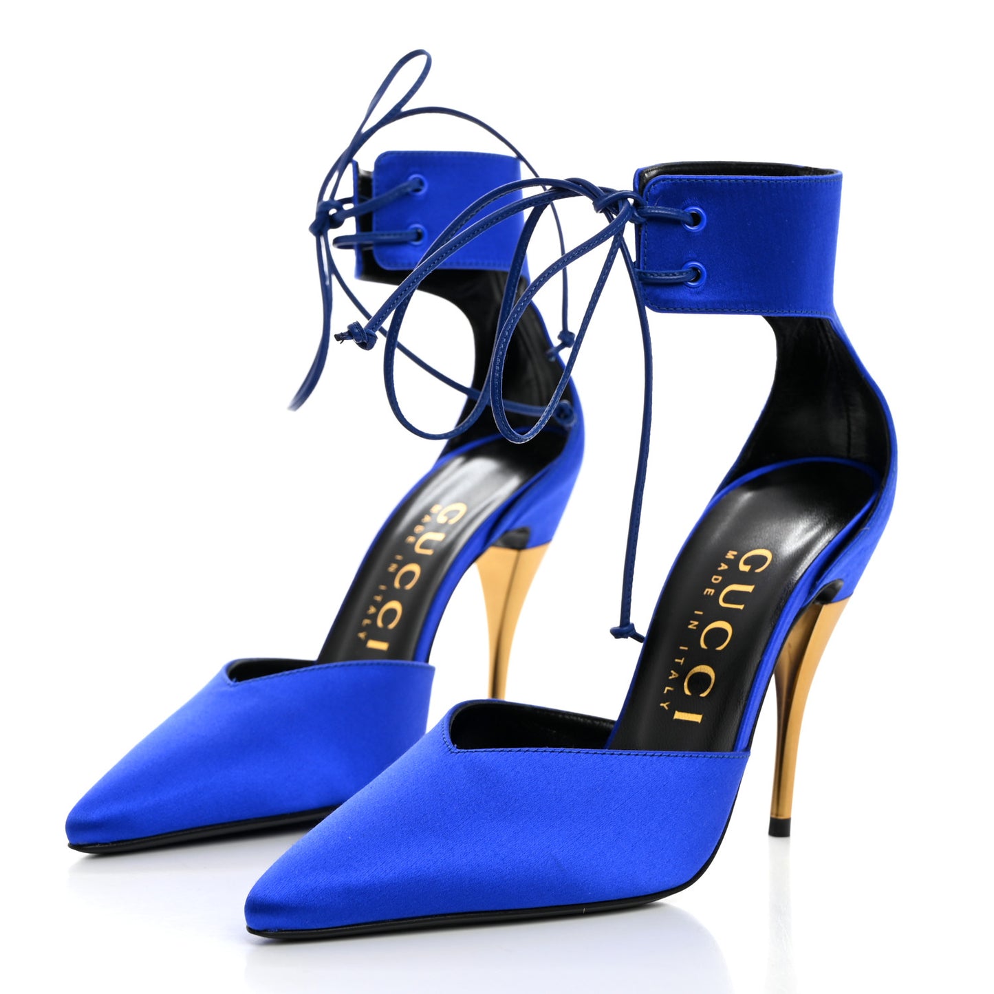 Nappa Fabric Priscilla Ankle Cuff Pumps 37 Electric Blue