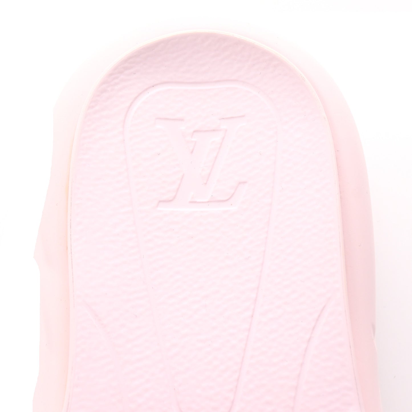 Rubber Monogram Embossed Pool 55 Flat Comfort Mule 39 Rose Clair