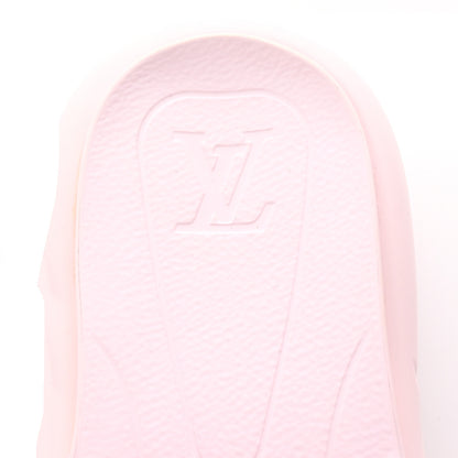 Louis Vuitton Rubber Monogram Embossed Pool 55 Flat Comfort Mule 39 Rose Clair 10 of 11