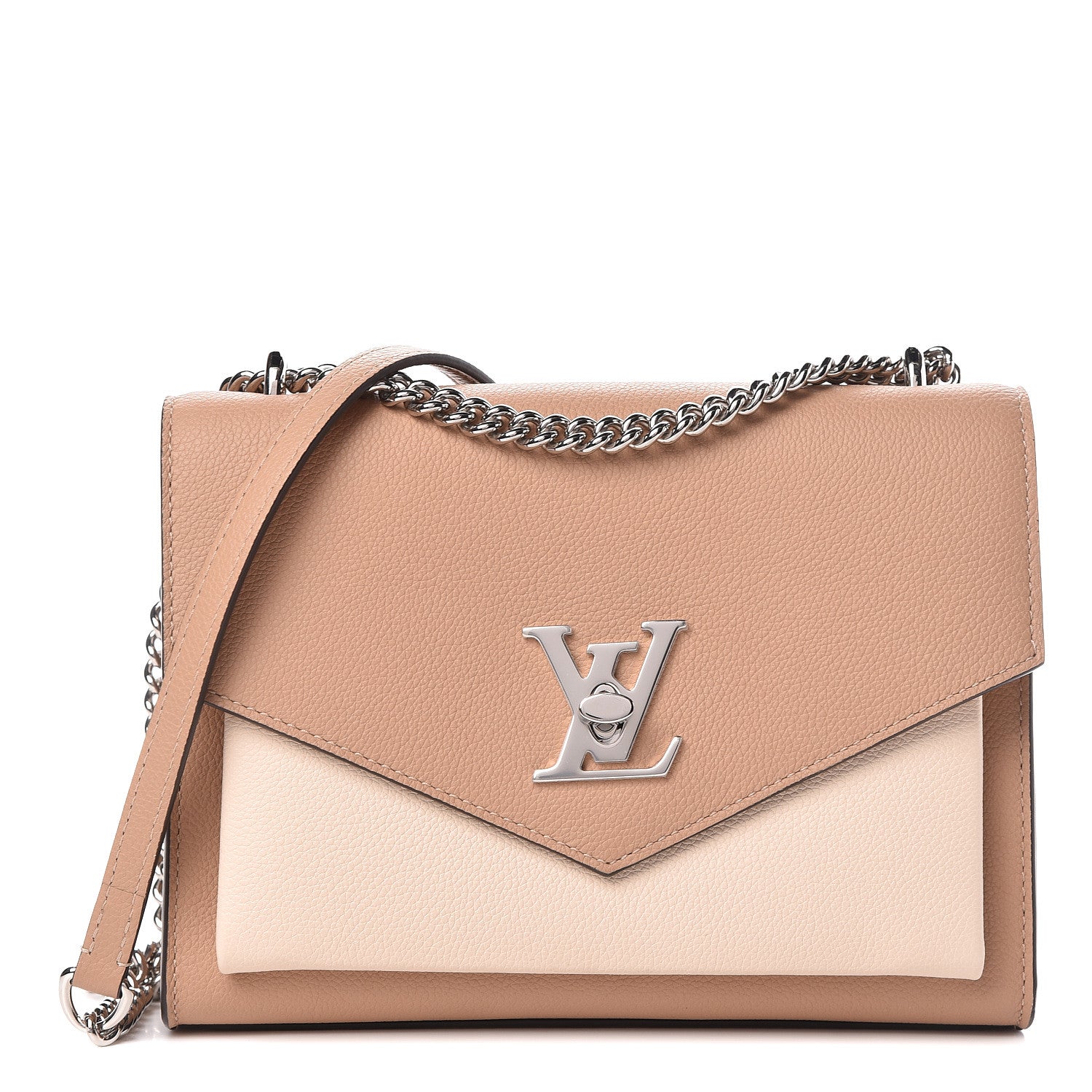 Louis Vuitton Soft Calfskin Mylockme Chain Bag BB Papyrus Creme 1 of 8
