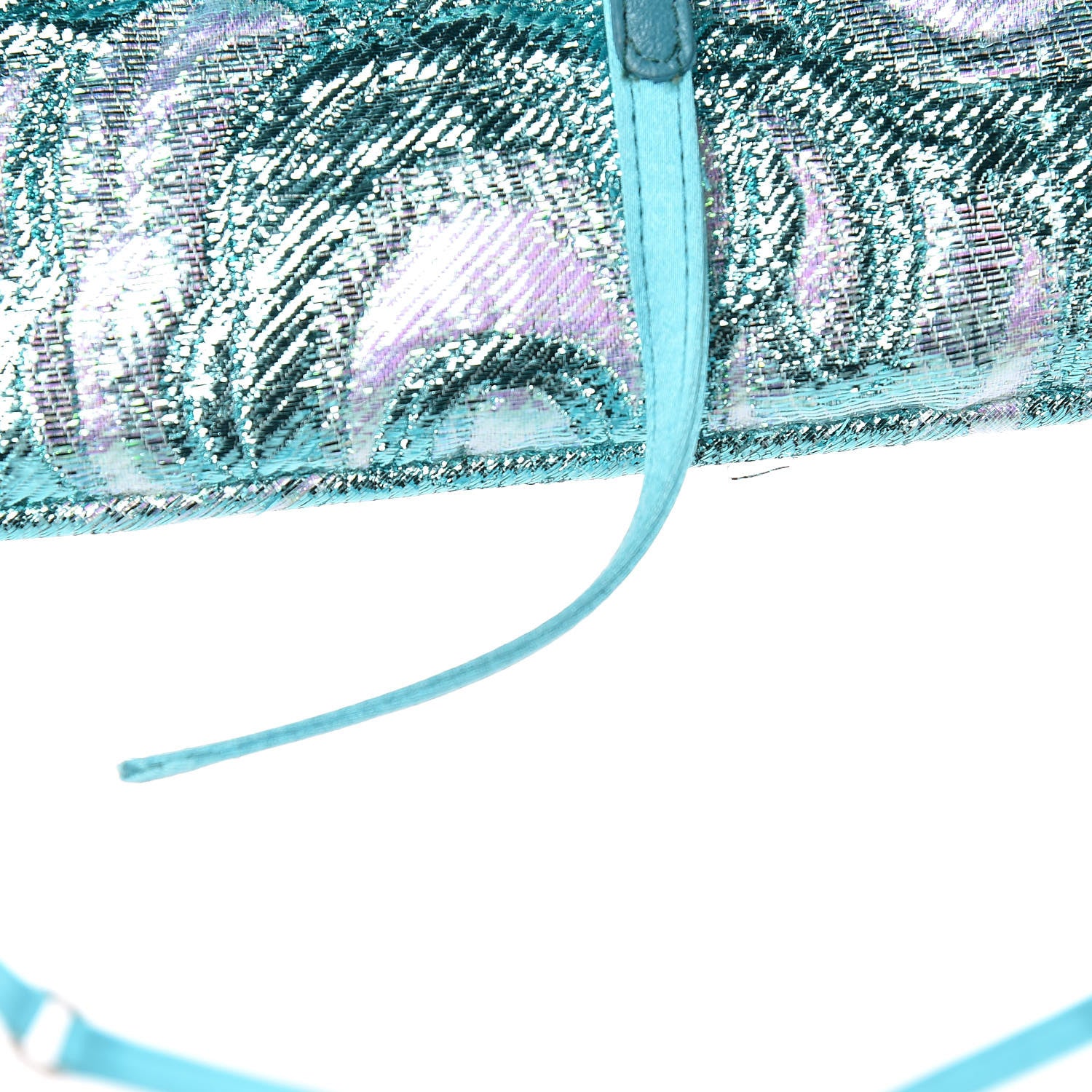 Miu Miu Tessuto Lurex Flap Clutch Turchese 10 of 15