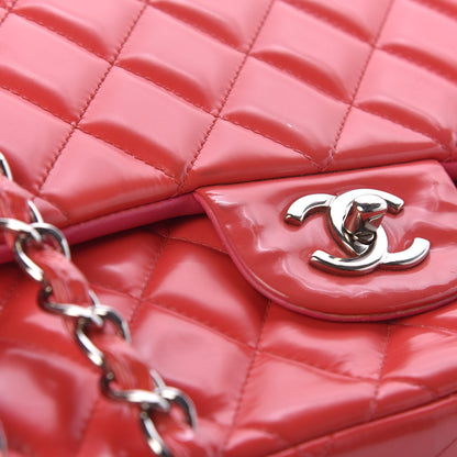 Chanel Patent Quilted Jumbo Double Flap Pink 24 of 24