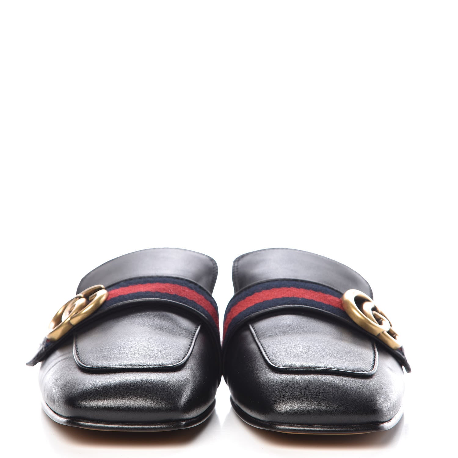 Gucci Calfskin Web Womens Peyton GG Slippers 40 Black 2 of 16