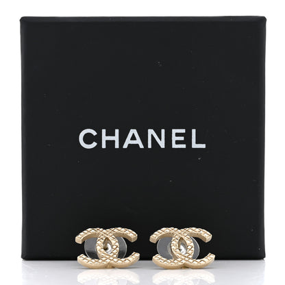 Chanel Quilted CC Earrings Gold 5 of 5