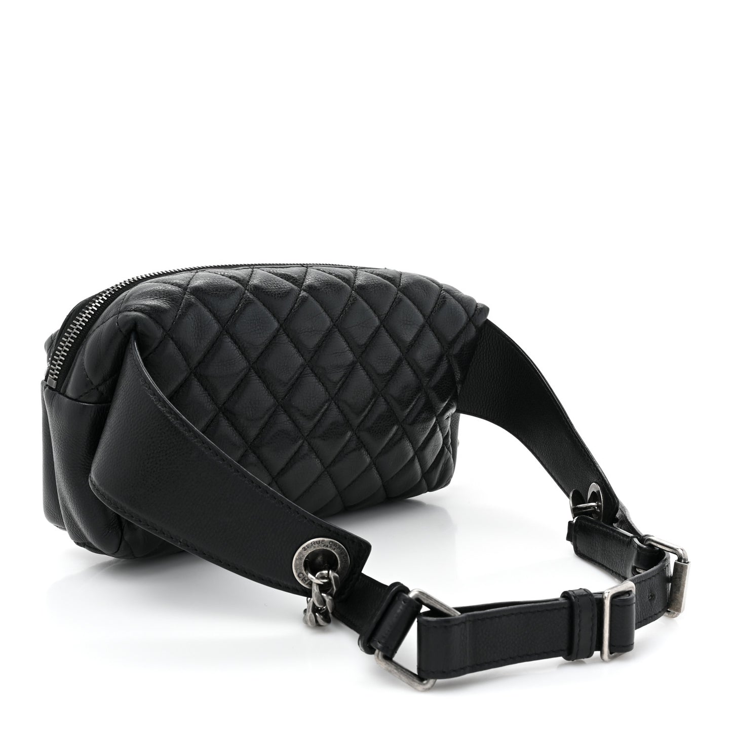 Calfskin Quilted Waist Bag Black